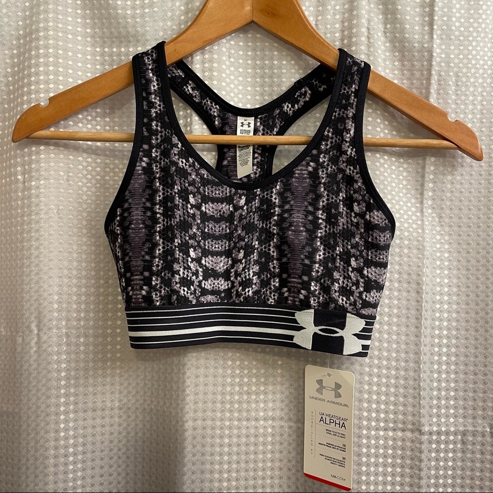 Under Armour UA Heatgear Alpha SnakePrint Racerback Sports Bra XS NWT $30